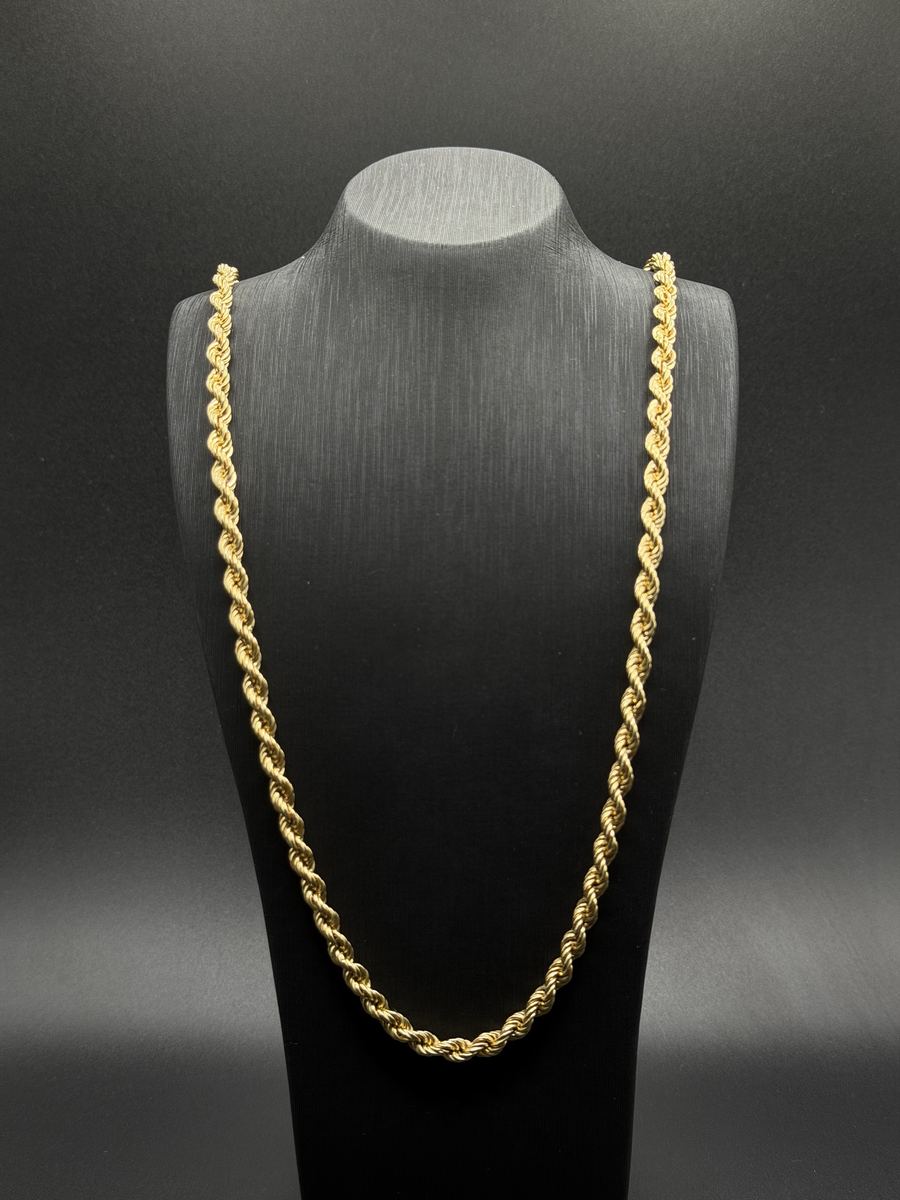Catena a maglia corda in oro giallo su busto